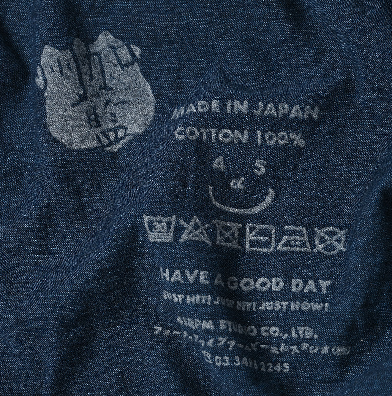 45R Indigo Big Slit T-shirt