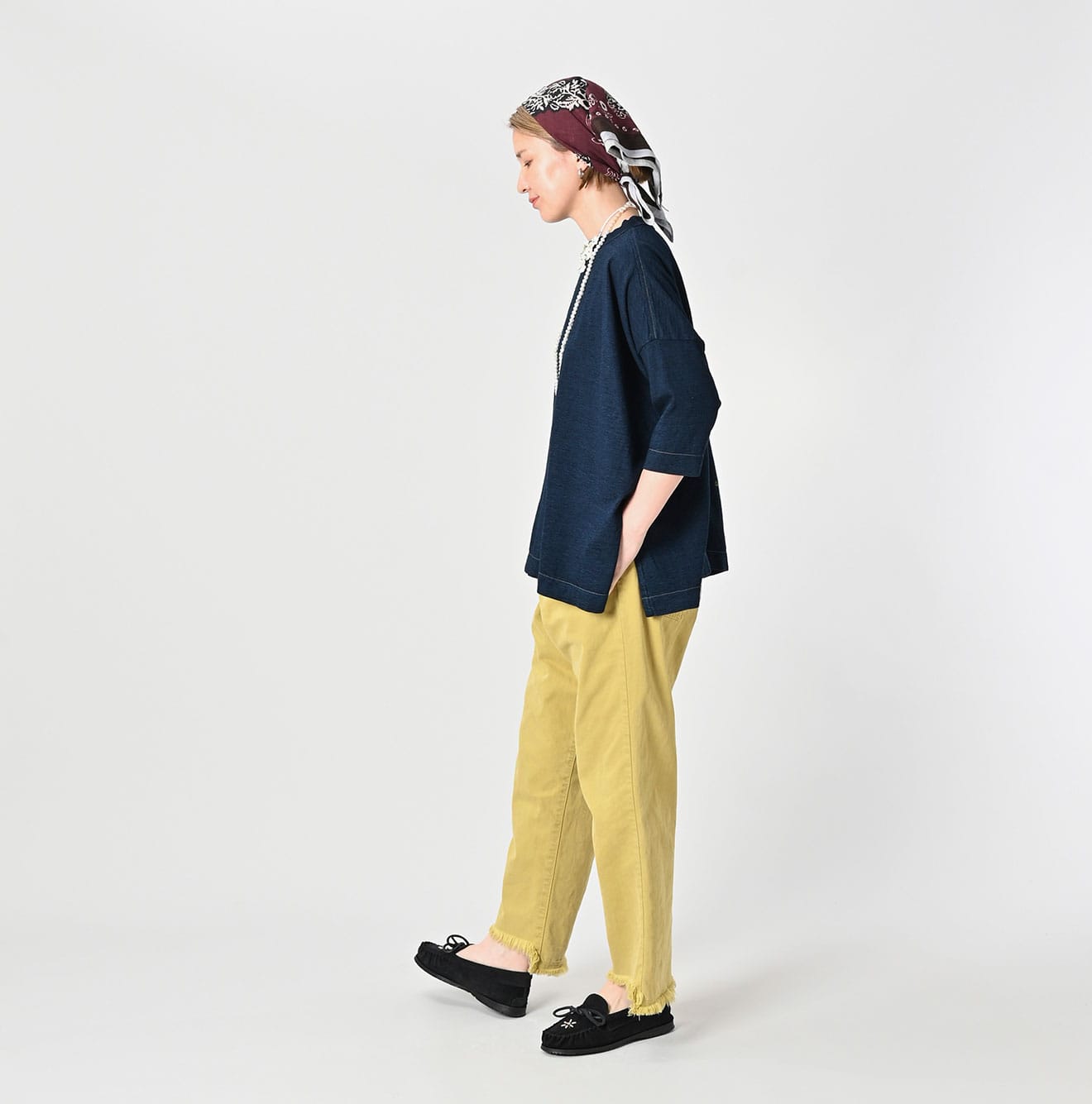 45R Indigo Big Slit T-shirt