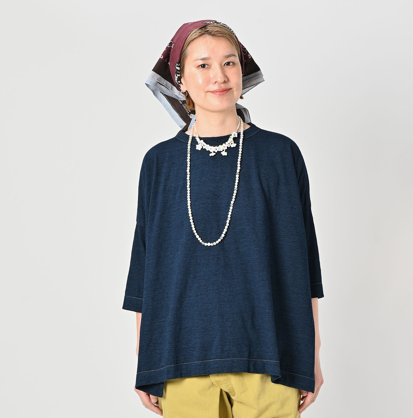 45R Indigo Big Slit T-shirt