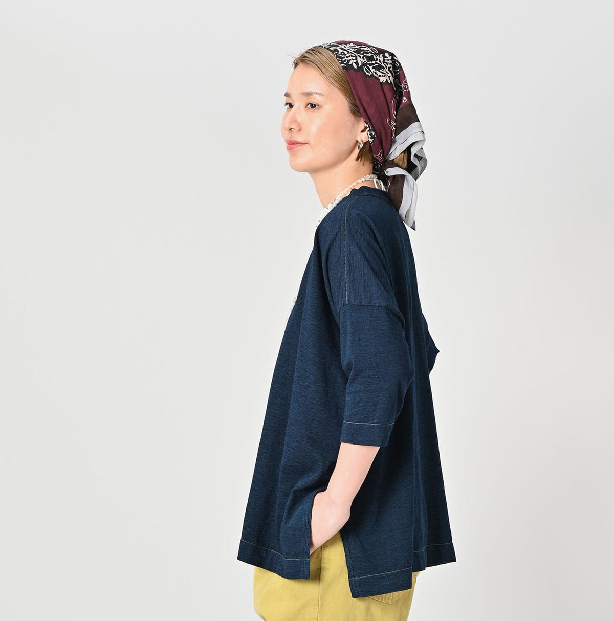 45R Indigo Big Slit T-shirt