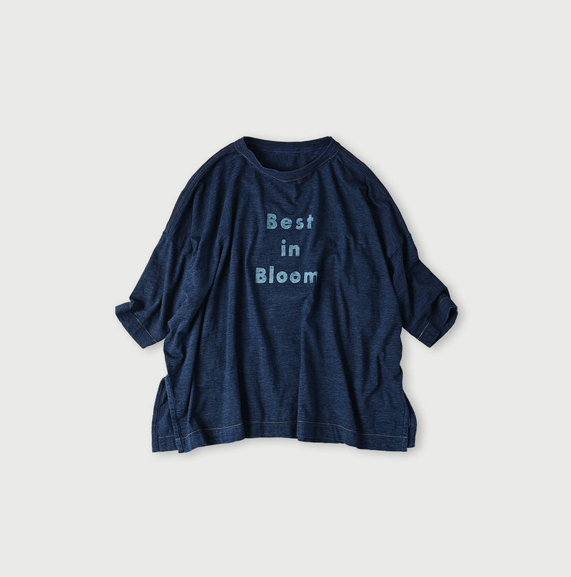 45R Indigo Best in Bloom Big Slit T-shirt