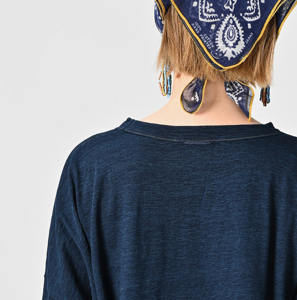 45R Indigo Best in Bloom Big Slit T-shirt