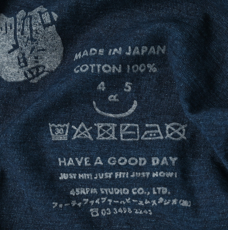 45R Indigo Best in Bloom Big Slit T-shirt
