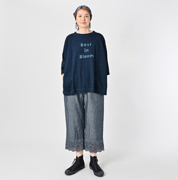 45R Indigo Best in Bloom Big Slit T-shirt