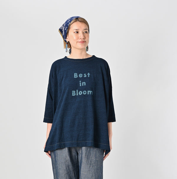 45R Indigo Best in Bloom Big Slit T-shirt