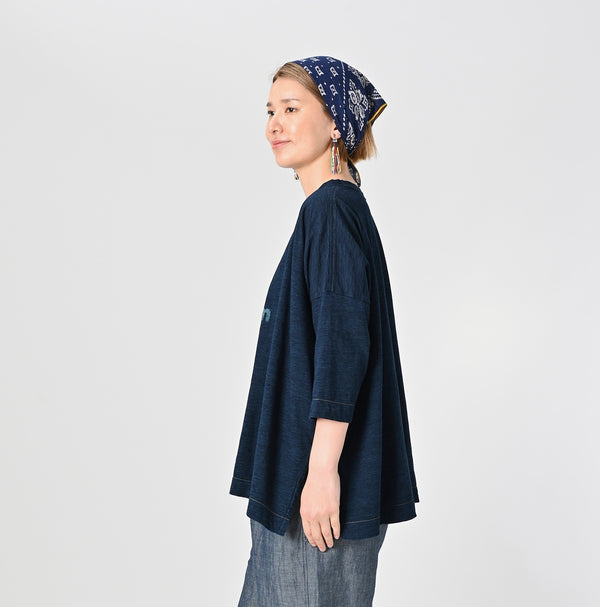 45R Indigo Best in Bloom Big Slit T-shirt
