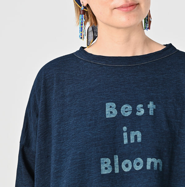 45R Indigo Best in Bloom Big Slit T-shirt