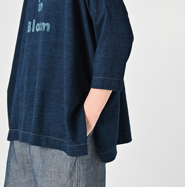 45R Indigo Best in Bloom Big Slit T-shirt