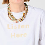 45R Listen Here Square T-shirt