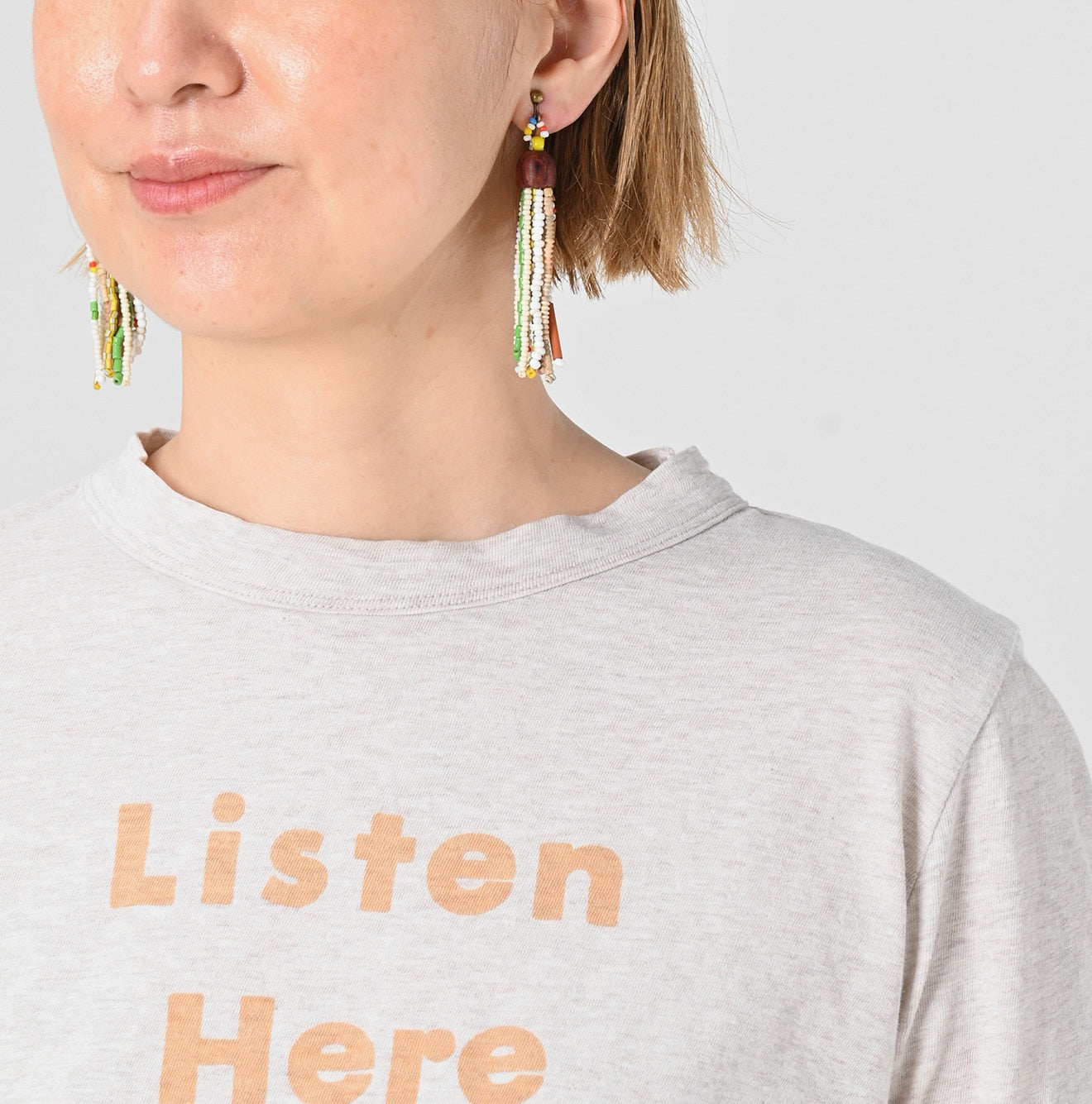 45R Listen Here Square T-shirt (Top-dyed)