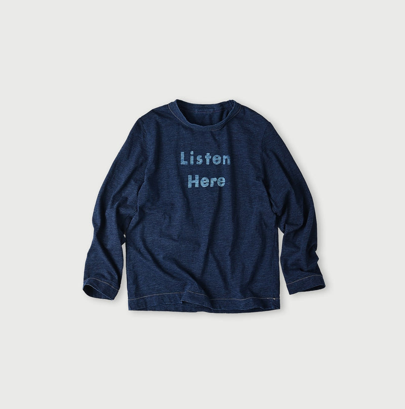 45R Indigo Listen Here Square T-shirt - Image 1