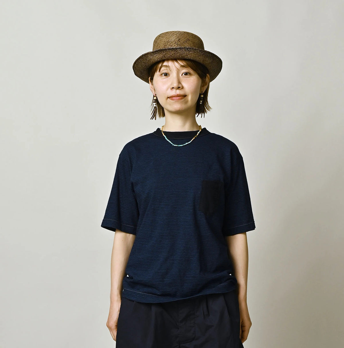 45R Indigo Striped Pocket 908 T-shirt