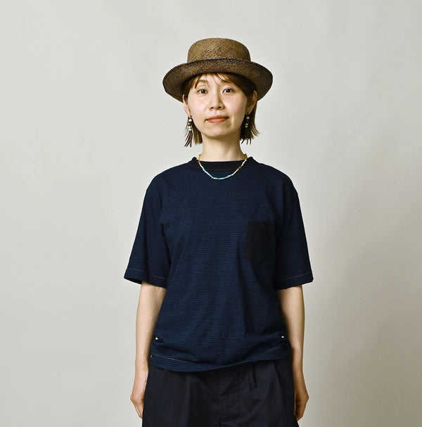 45R Indigo Striped Pocket 908 T-shirt