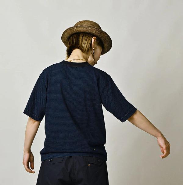 45R Indigo Striped Pocket 908 T-shirt