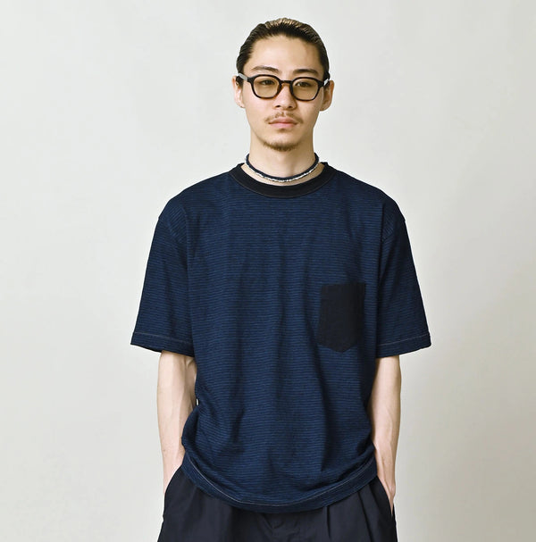 45R Indigo Striped Pocket 908 T-shirt
