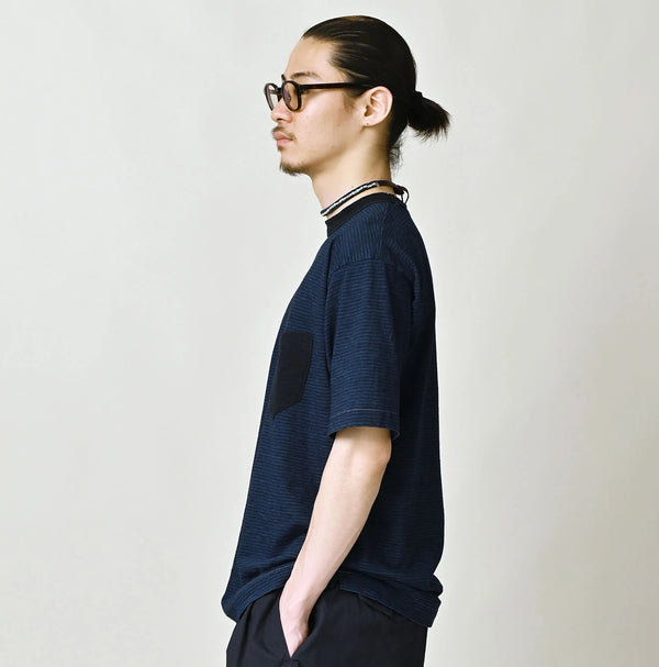45R Indigo Striped Pocket 908 T-shirt