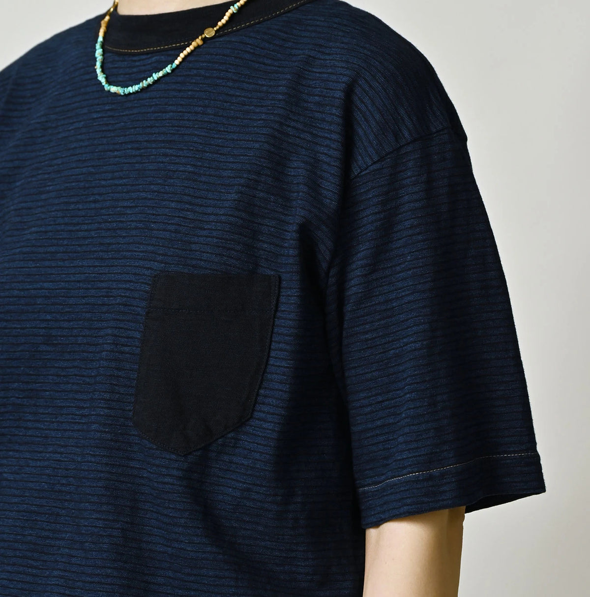 45R Indigo Striped Pocket 908 T-shirt