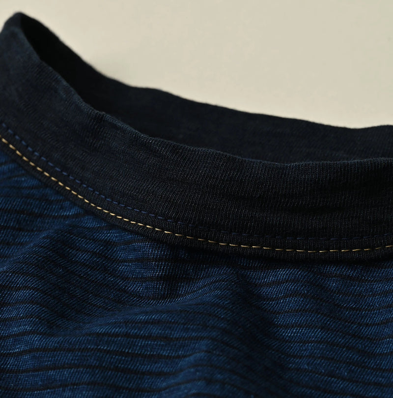45R Indigo Striped Pocket 908 T-shirt - Image 15