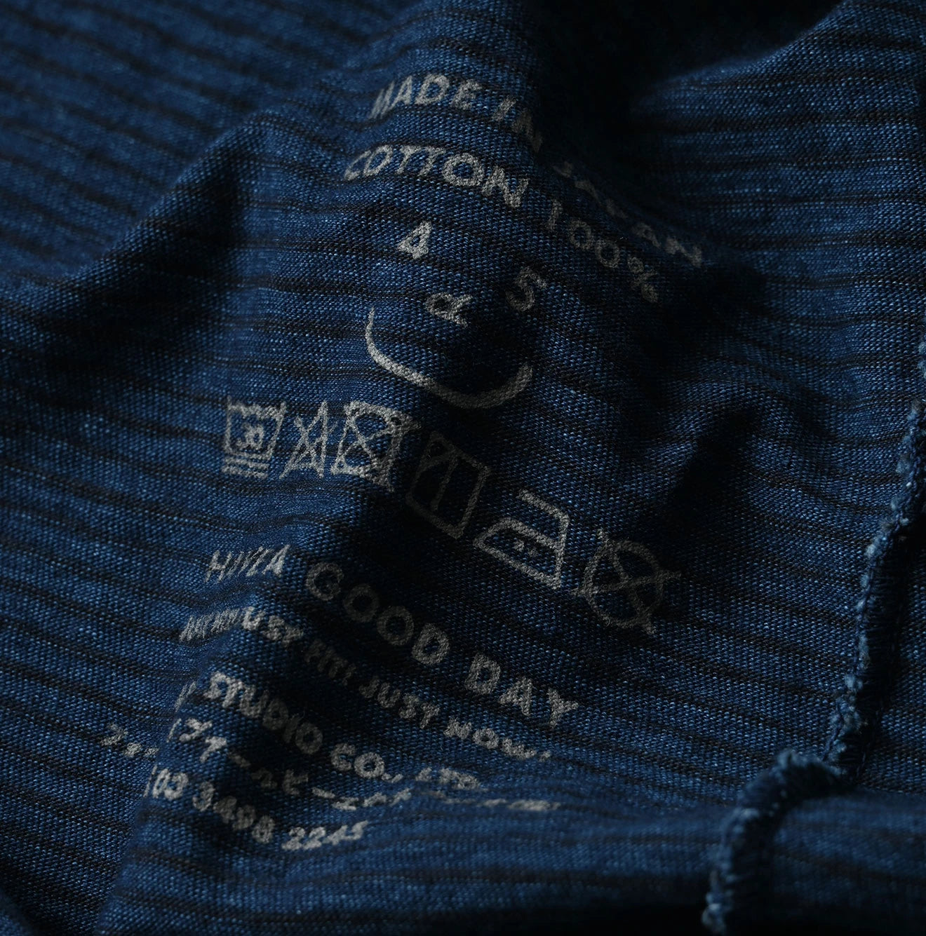 Indigo Striped Pocket 908 T-shirt | 45R Official Online Store