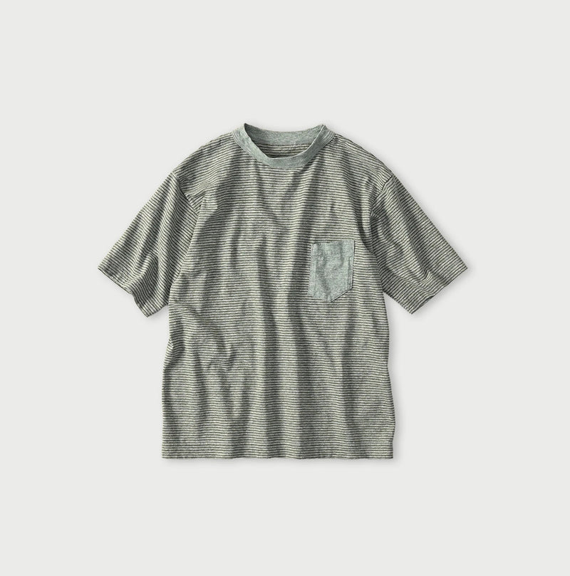 45R Striped Pocket 908 T-shirt (Top-Dyed) - Image 1