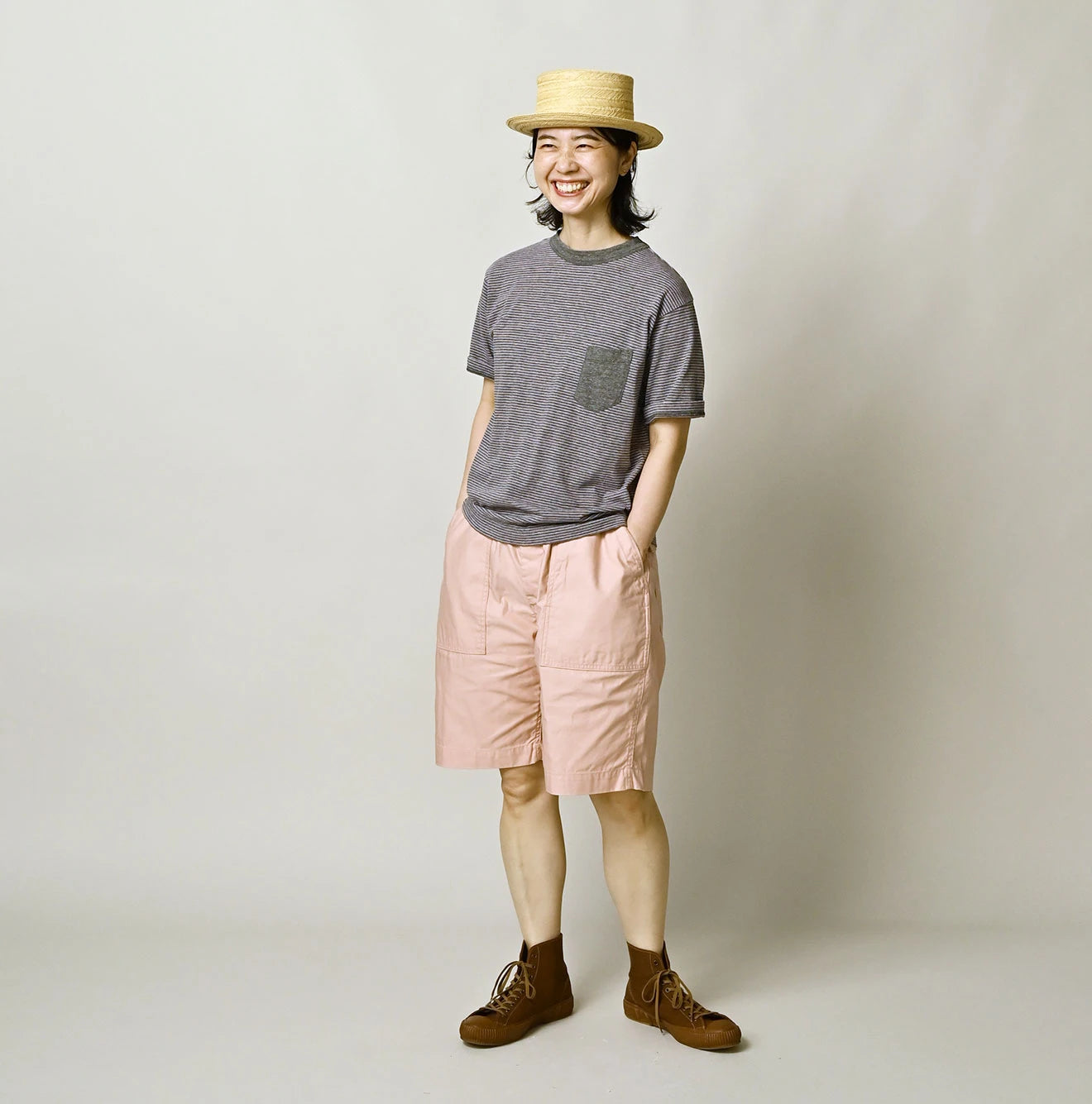 45R Striped Pocket 908 T-shirt (Top-Dyed) - Image 3