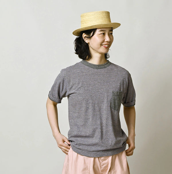 45R Striped Pocket 908 T-shirt (Top-Dyed)