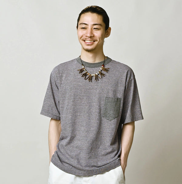 45R Striped Pocket 908 T-shirt (Top-Dyed)