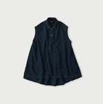 45R Indigo Cotton Pique Flare Polo