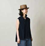 45R Indigo Cotton Pique Flare Polo