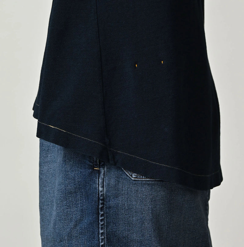 45R Indigo Cotton Pique Flare Polo - Image 8