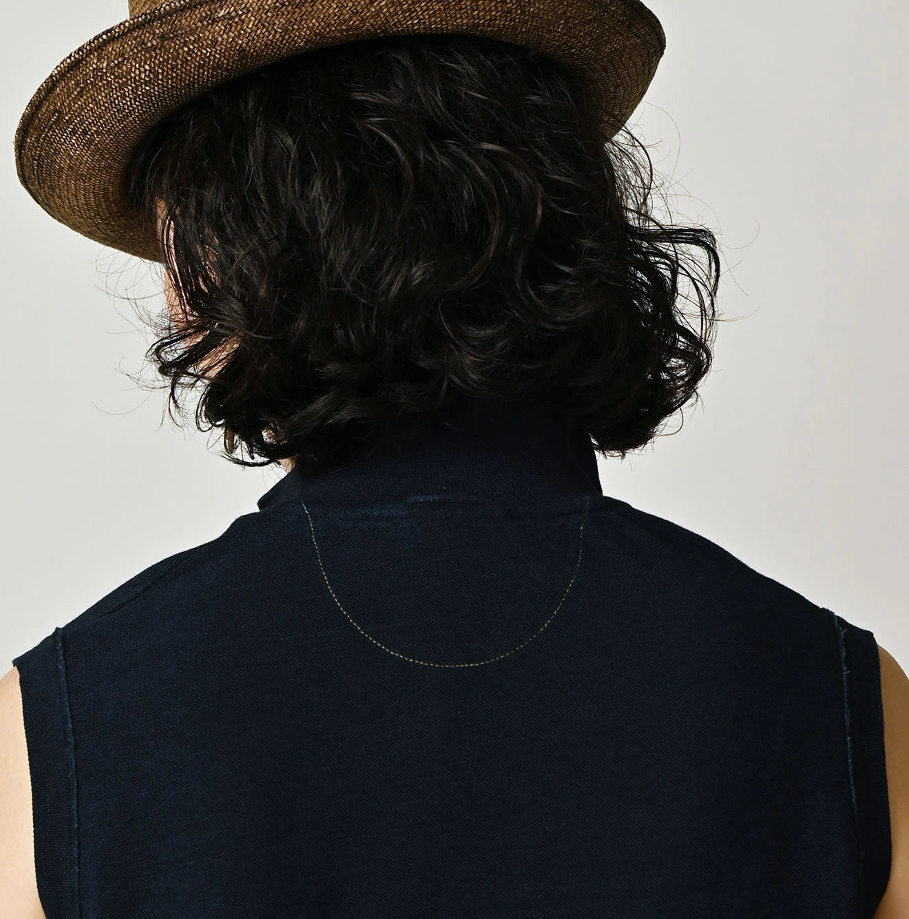45R Indigo Cotton Pique Flare Polo - Image 9