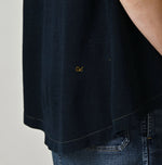 45R Indigo Cotton Pique Flare Polo
