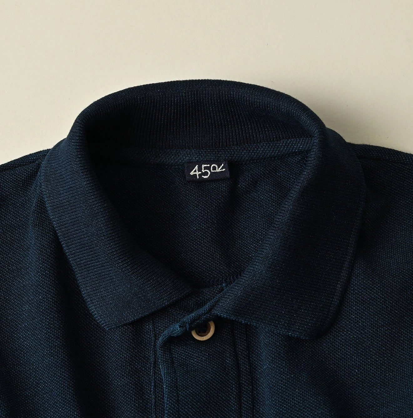 45R Indigo Cotton Pique Flare Polo - Image 12