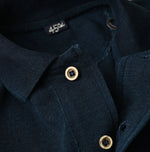 45R Indigo Cotton Pique Flare Polo