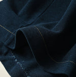 45R Indigo Cotton Pique Flare Polo