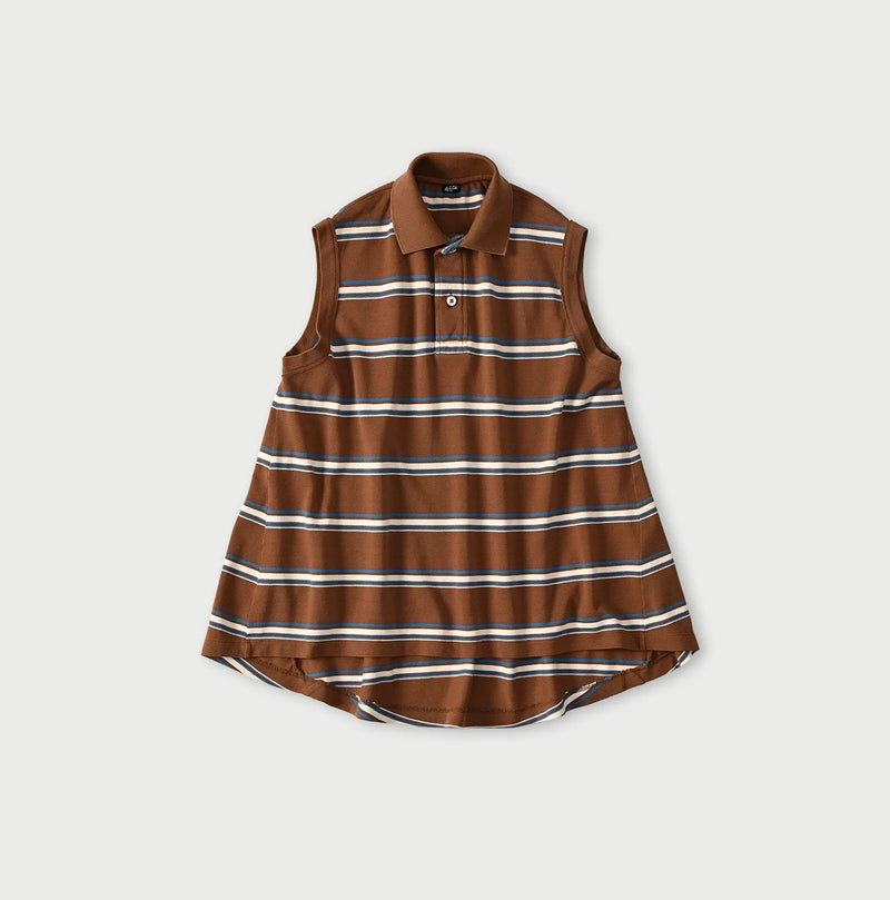 45R Cotton Pique Stripe Flare Polo - Image 1