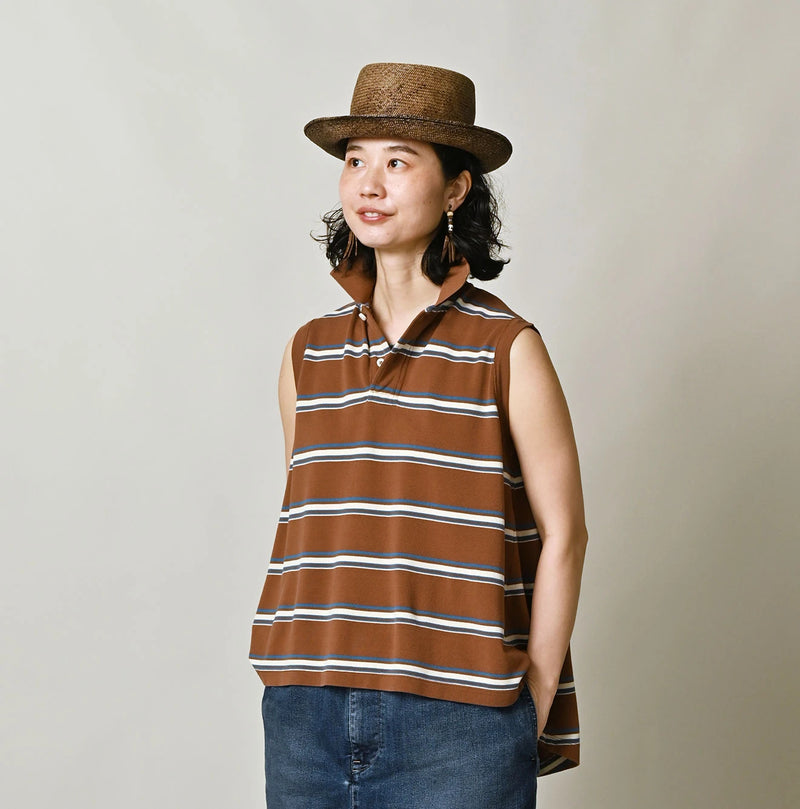 45R Cotton Pique Stripe Flare Polo - Image 4