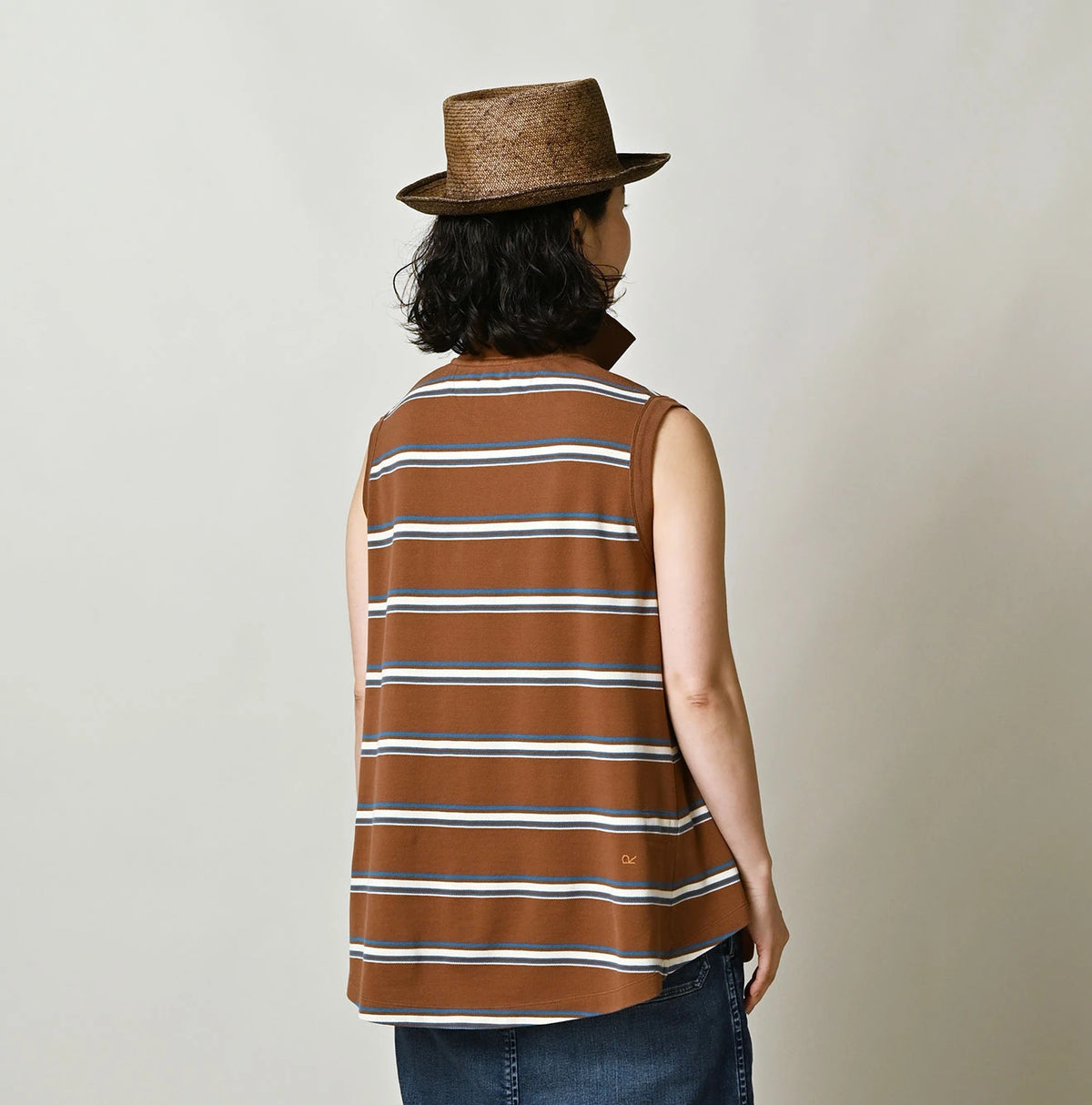 45R Cotton Pique Stripe Flare Polo