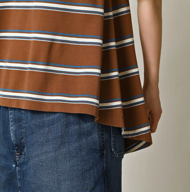 45R Cotton Pique Stripe Flare Polo - Image 9