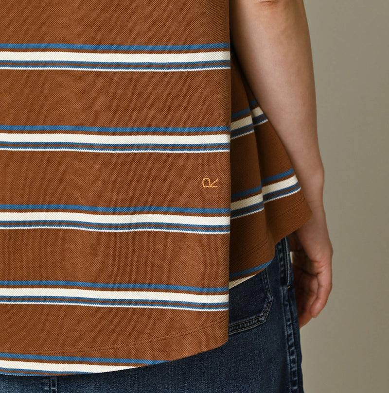 45R Cotton Pique Stripe Flare Polo - Image 11