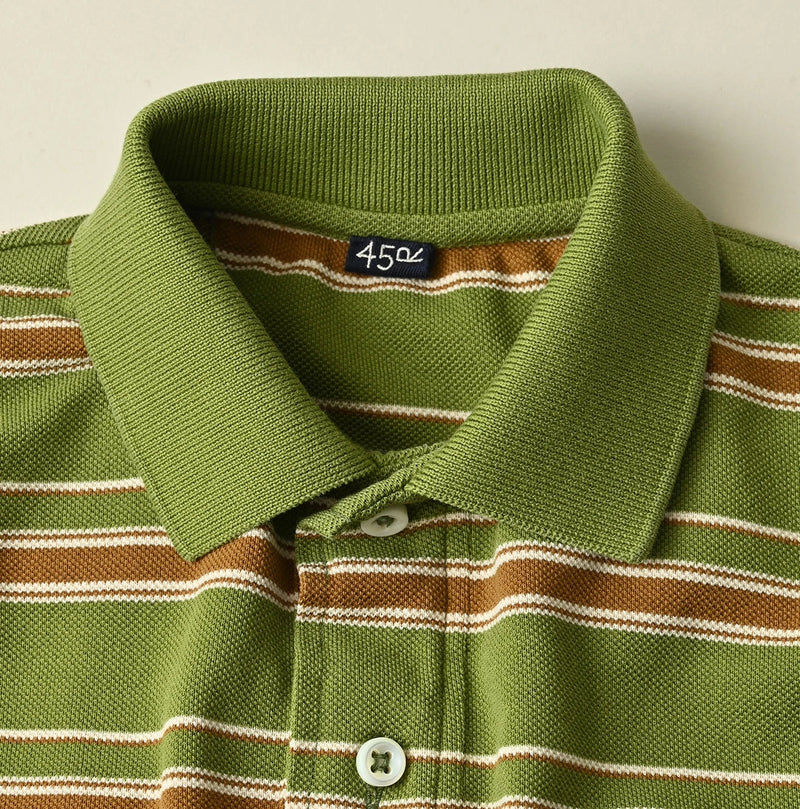 45R Cotton Pique Stripe Flare Polo - Image 13