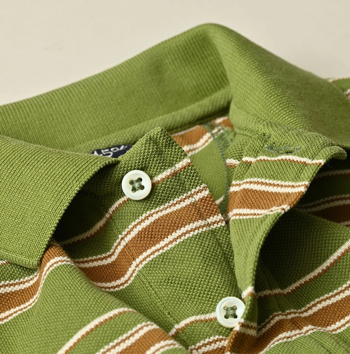 45R Cotton Pique Stripe Flare Polo