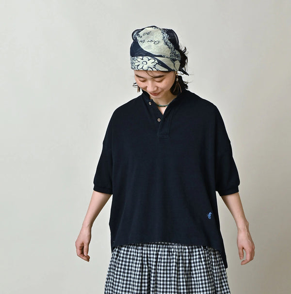 45R Indigo Cotton Pique 908 Polo Shirt