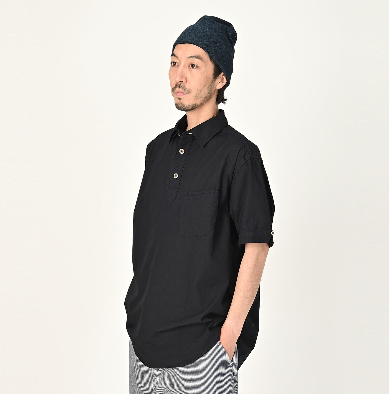 Indigo Damp 908 Short Sleeve Loafer Pullover Shirt