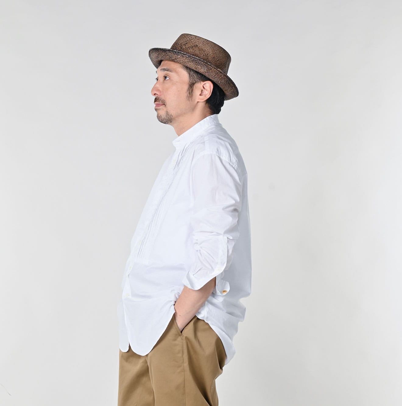 45R Batiste 908 Pintuck Stand Collar Shirt - Image 8