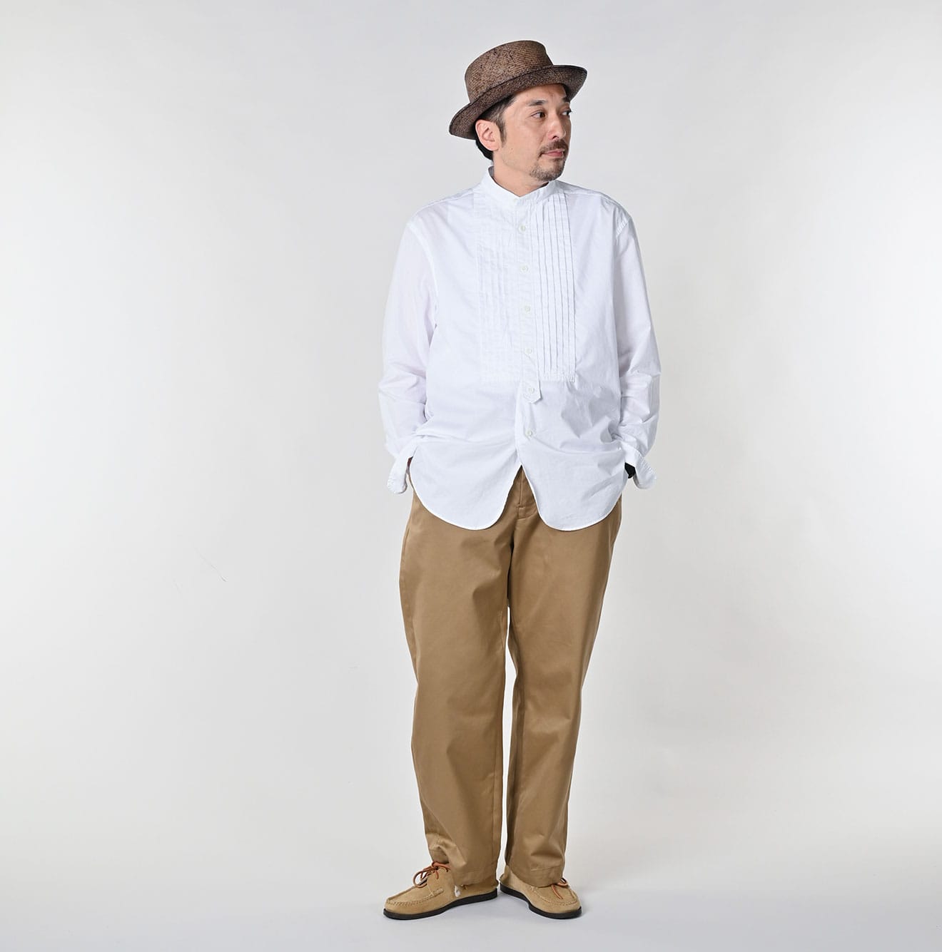 45R Batiste 908 Pintuck Stand Collar Shirt - Image 3