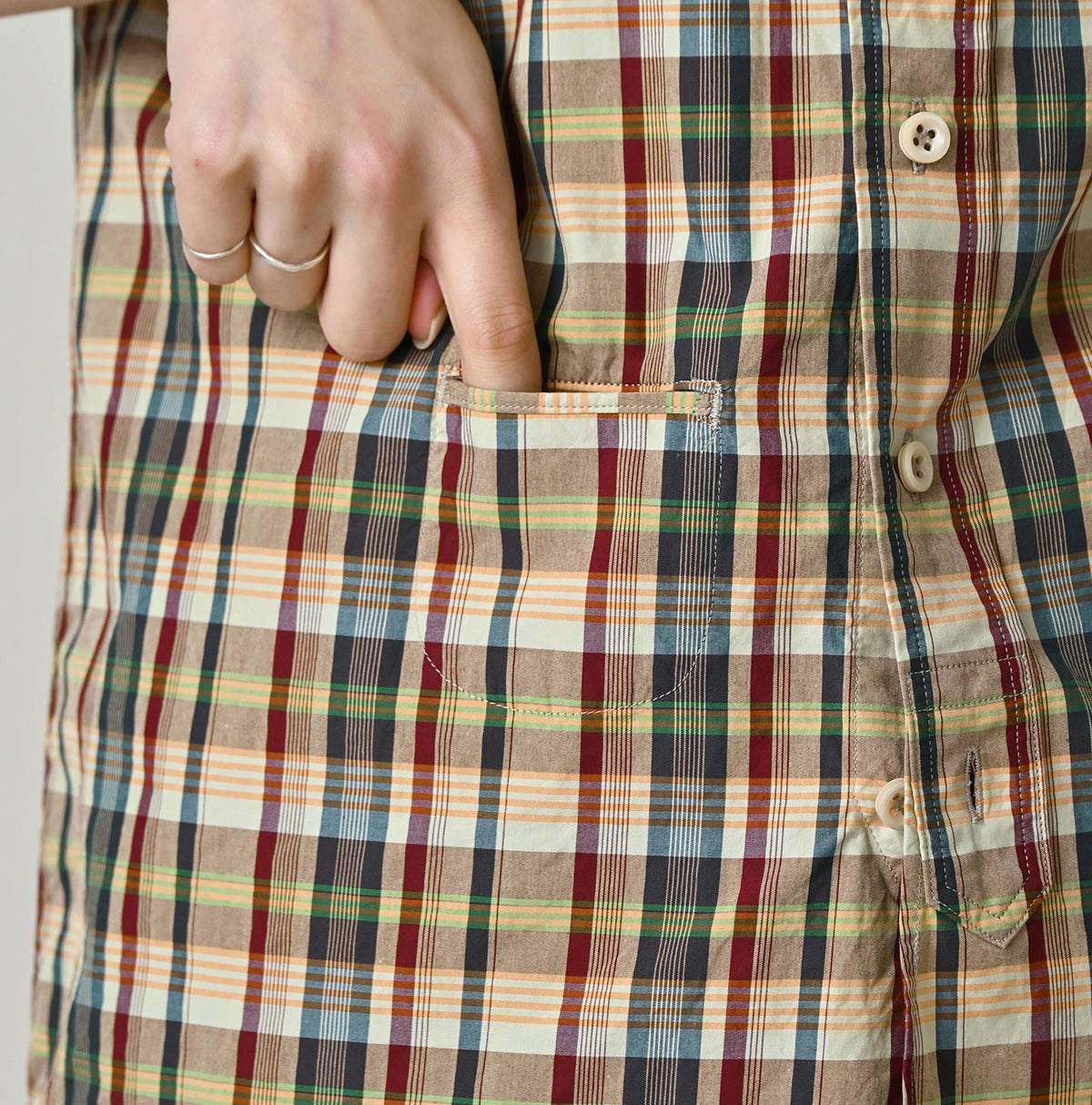 45R Broadcloth Madras 908 Loafer Shirt