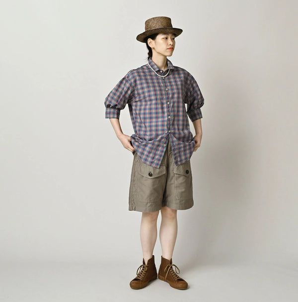 45R Broadcloth Madras Petite Collar Coupe Shirt