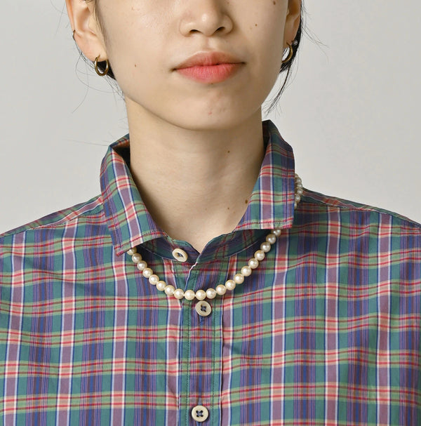 45R Broadcloth Madras Petite Collar Coupe Shirt