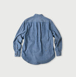 45R Indigo Khadi Ox 908 Pintuck Stand Collar Shirt